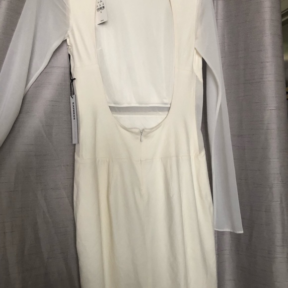 EXPRESS BACKLESS WHITE MINI DRESS - Picture 4 of 8